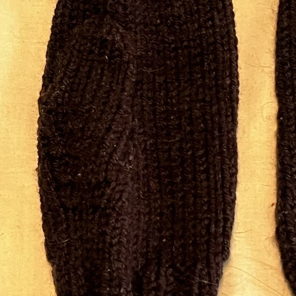 Black handmade knit mittens